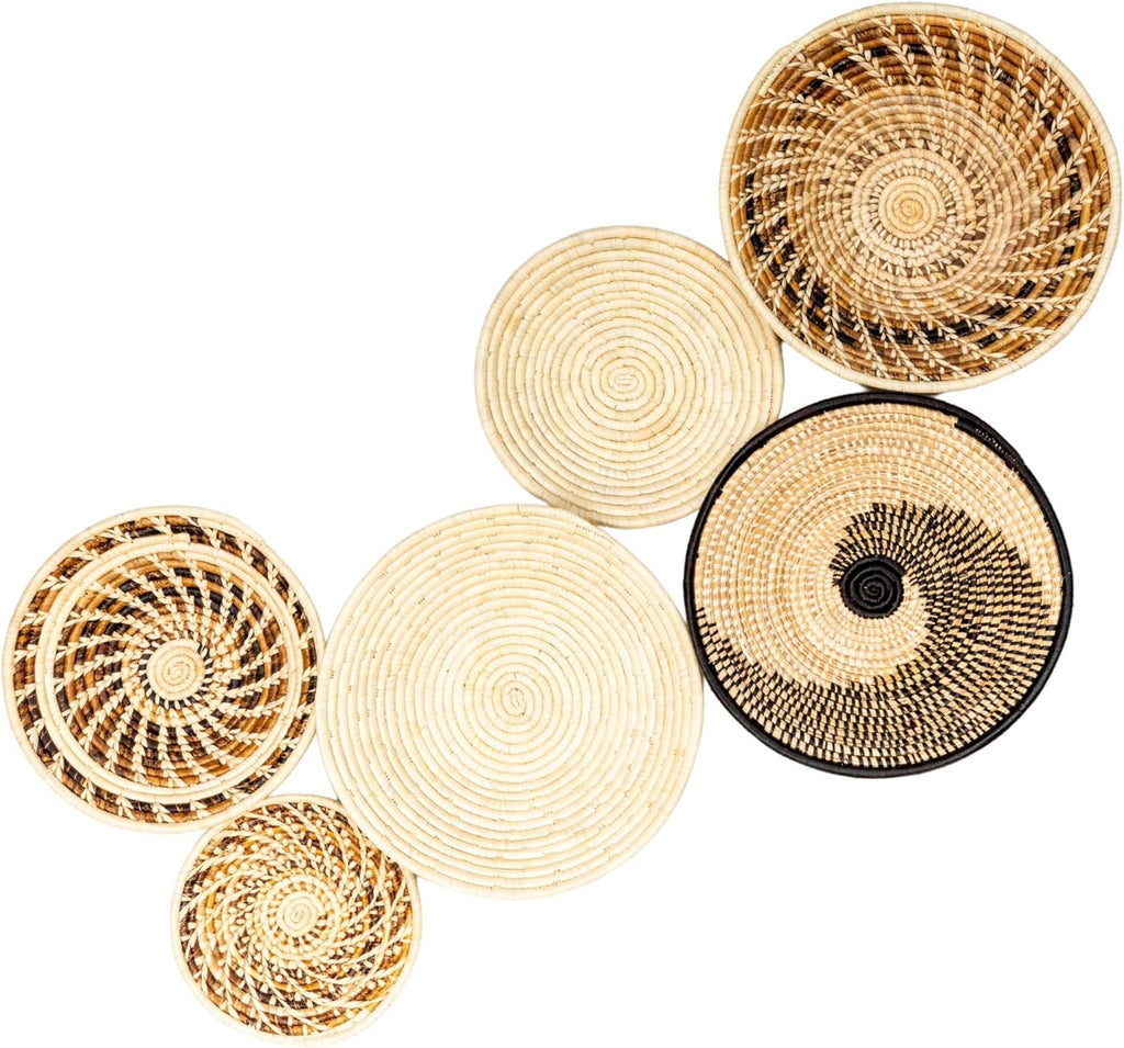 Set of 6 Handmade Woven Wall Baskets D48703