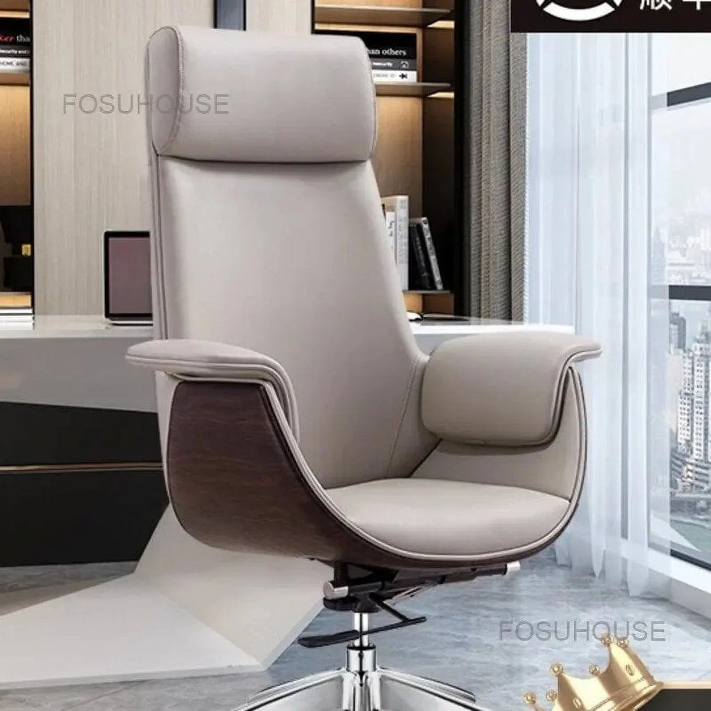 Leather Office Chair Swivel Lifting N319388