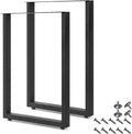 Black Cast Iron Metal Square Tube Table Legs 28 inch 2 PCS O433
