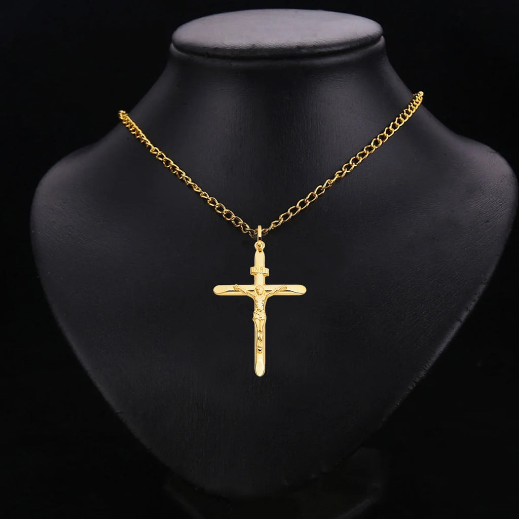 14K Yellow Gold Crucifix Pendant Necklace, 26 x 18 MM, 0.8 grams U147243