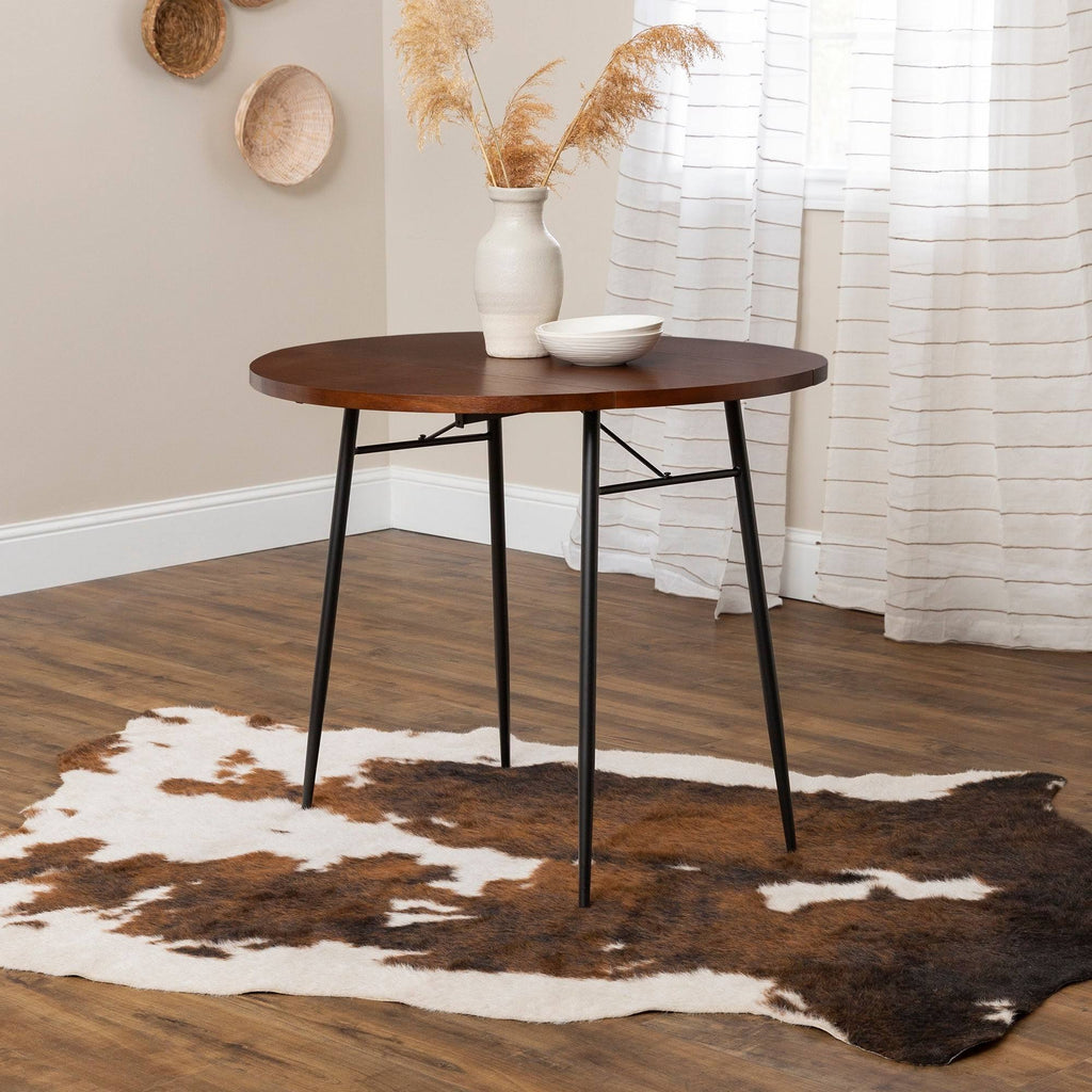 White Faux Marble Drop Leaf Dining Table B697