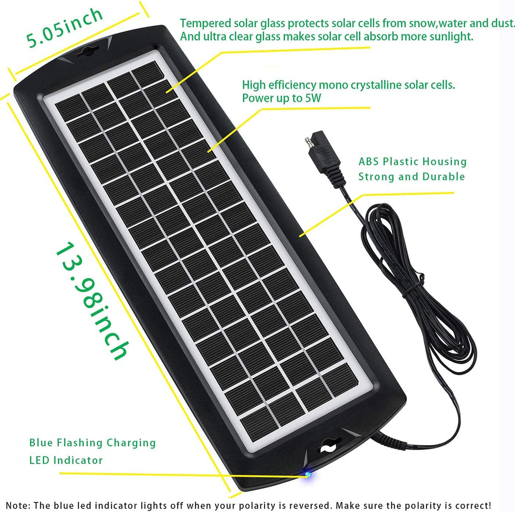 12V Solar Panel Battery Trickle Charger & Maintainer T55681
