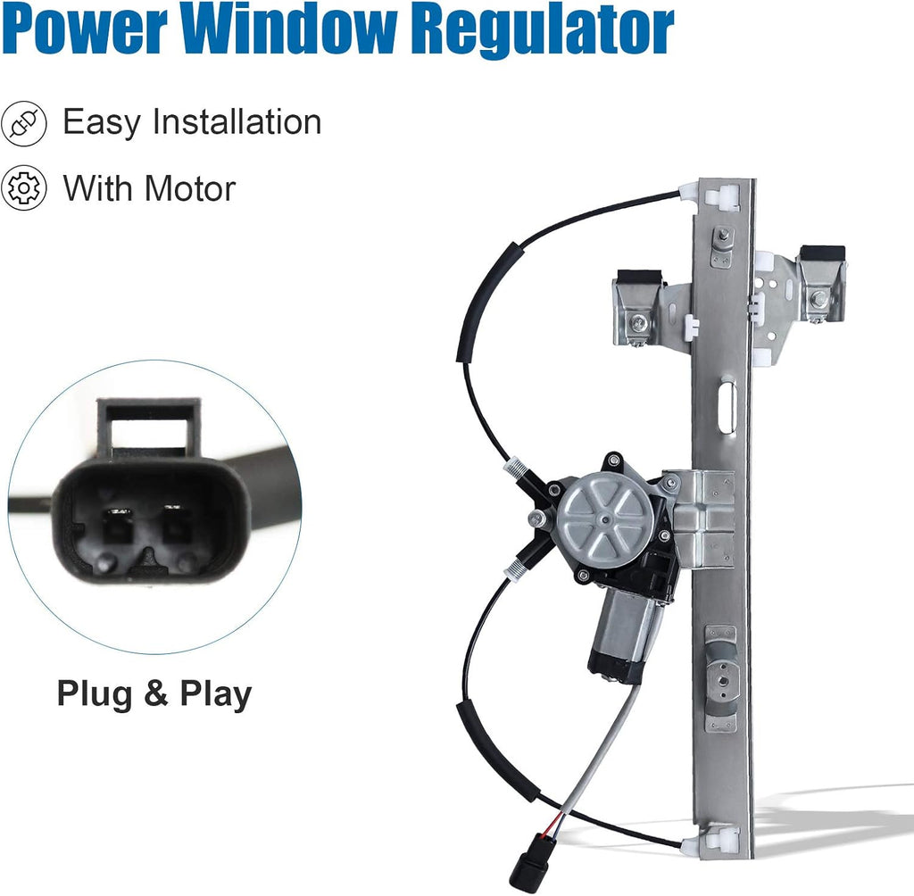 Power Window Regulator with Motor Passenger Side Rear Right, Pack of 2 V2492