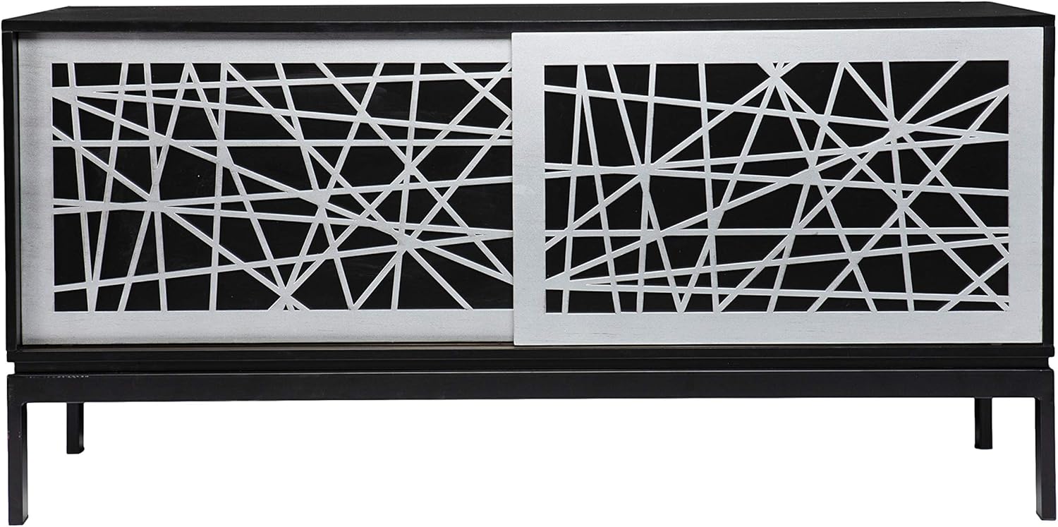 Black/Silver Media Cabinet W798005
