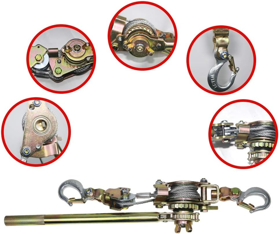 2 Ton Cable Hoist Puller with 2 Hooks, Pack of 2 I914232