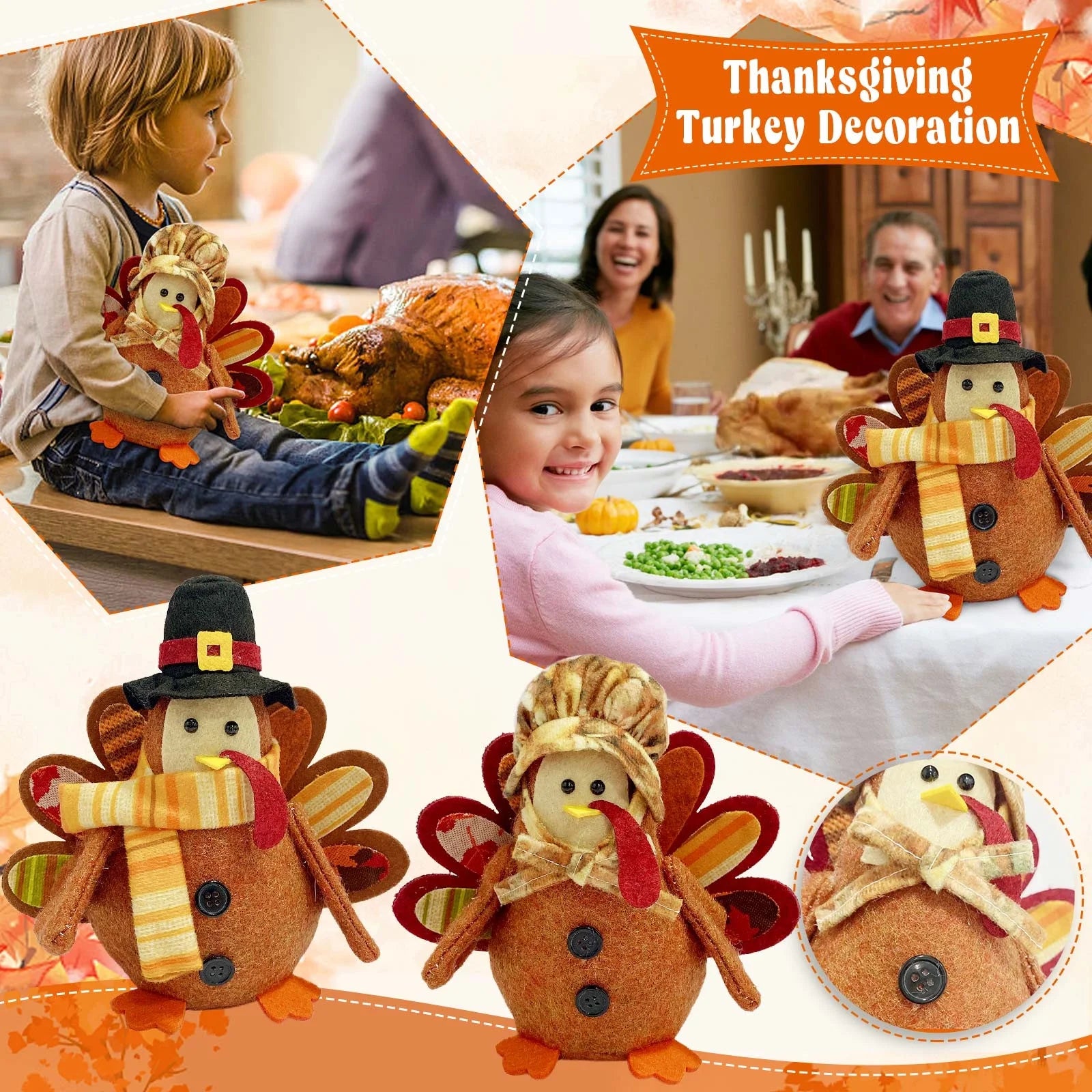 Maple Turkey Sunflower Thanksgiving Decoration Y3698