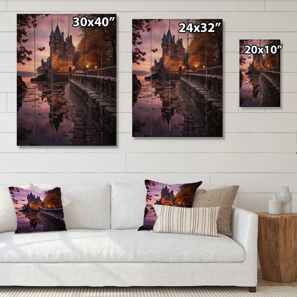 Natural Pine Wood Cityscapes Print R130802