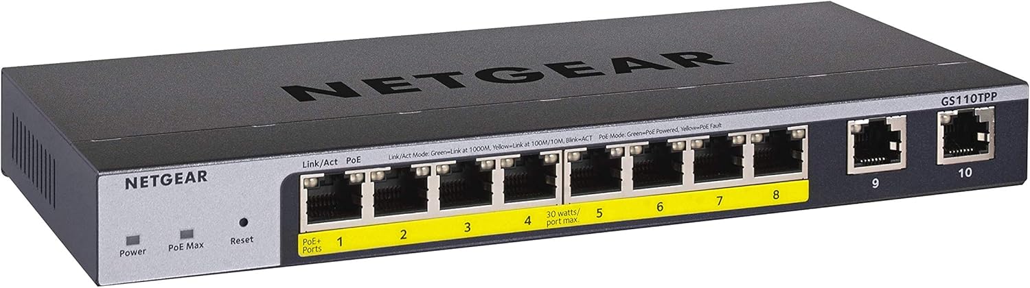 26-Port PoE Gigabit Ethernet Smart Switch, Managed, 24 x PoE+ @ 190W, 2 x 1G SFP, Desktop or Rackmount S7594