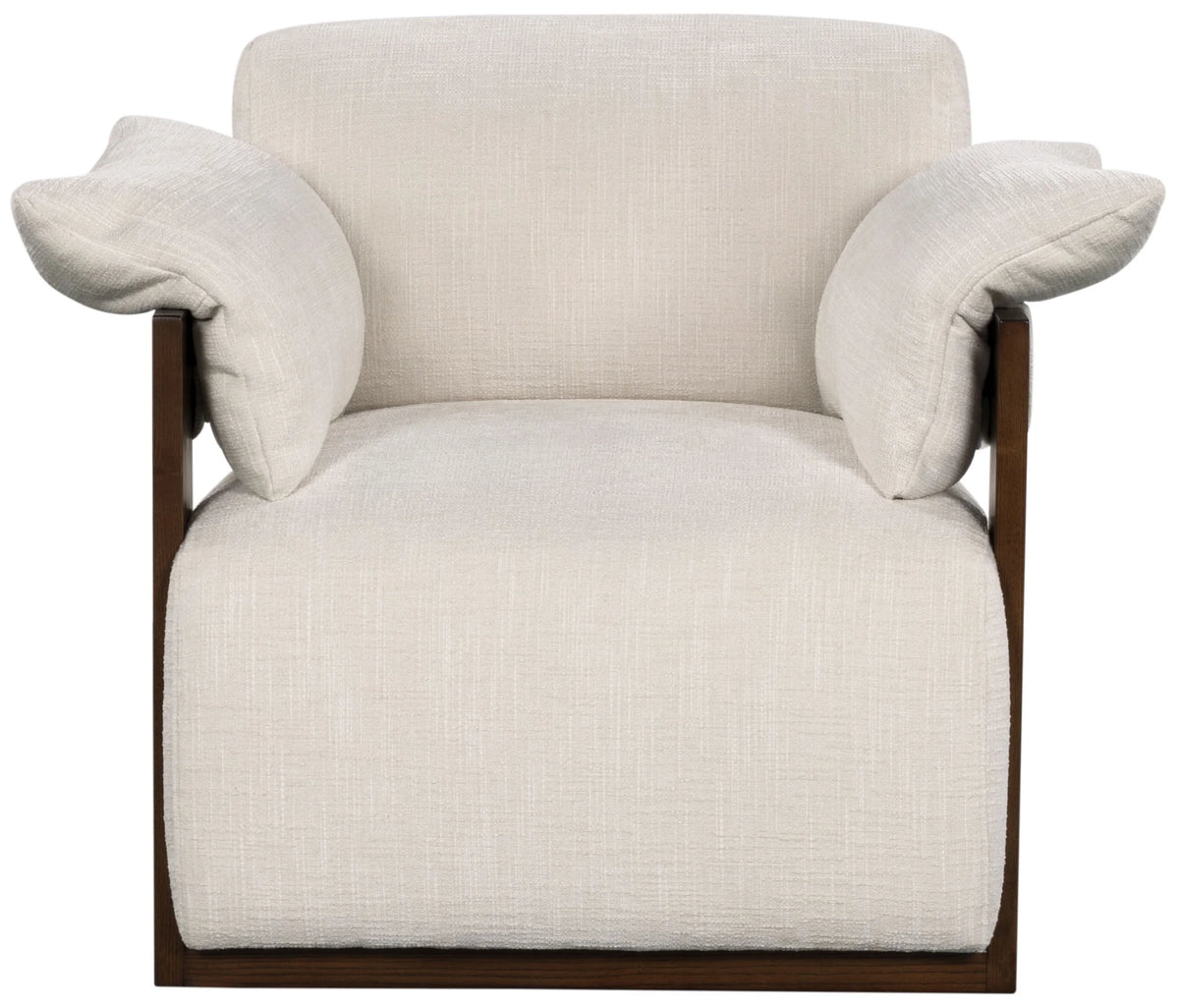 Ivory/Dark Brown Chenille Armchair D75434