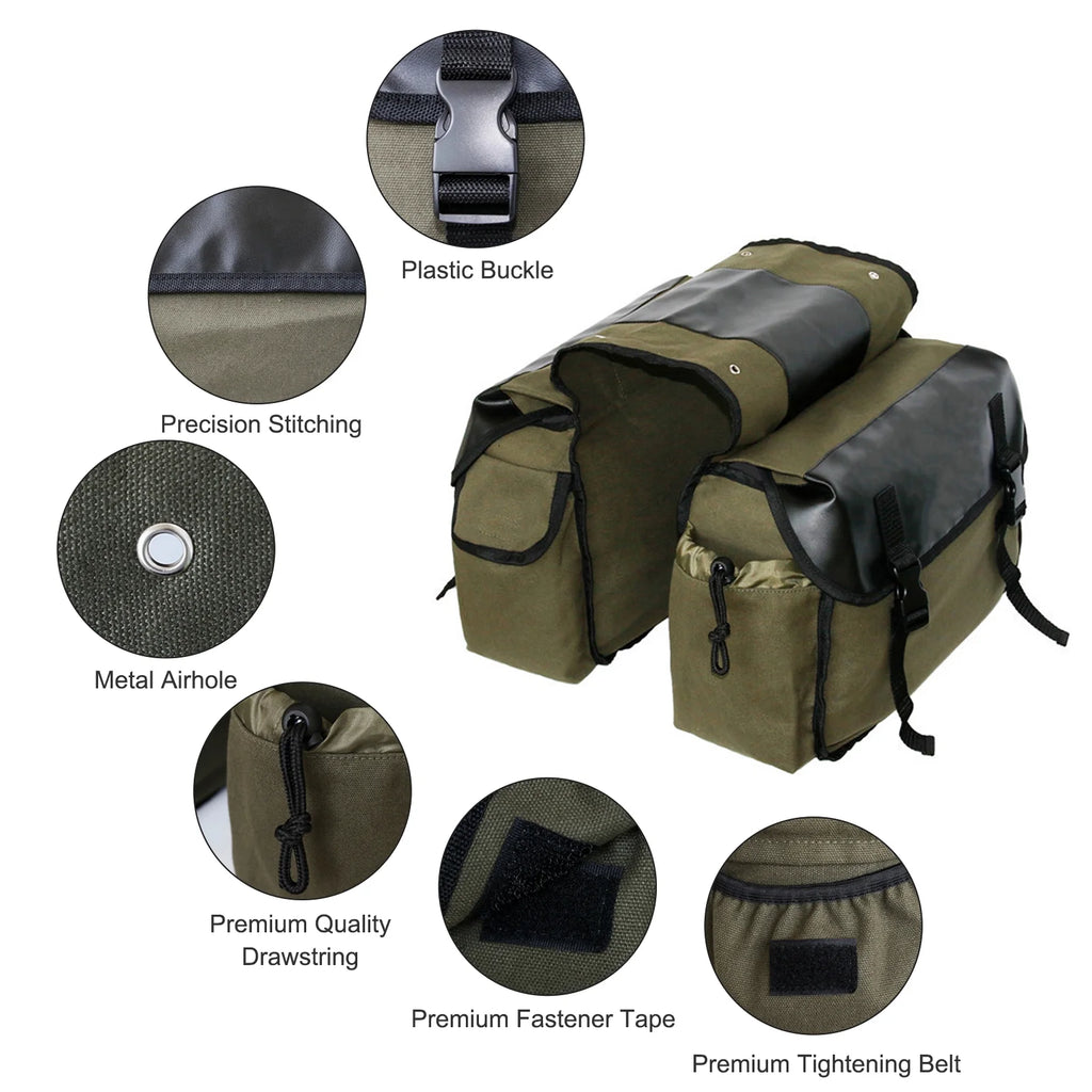 Canvas Waterproof Motorbike Saddle Bag N515