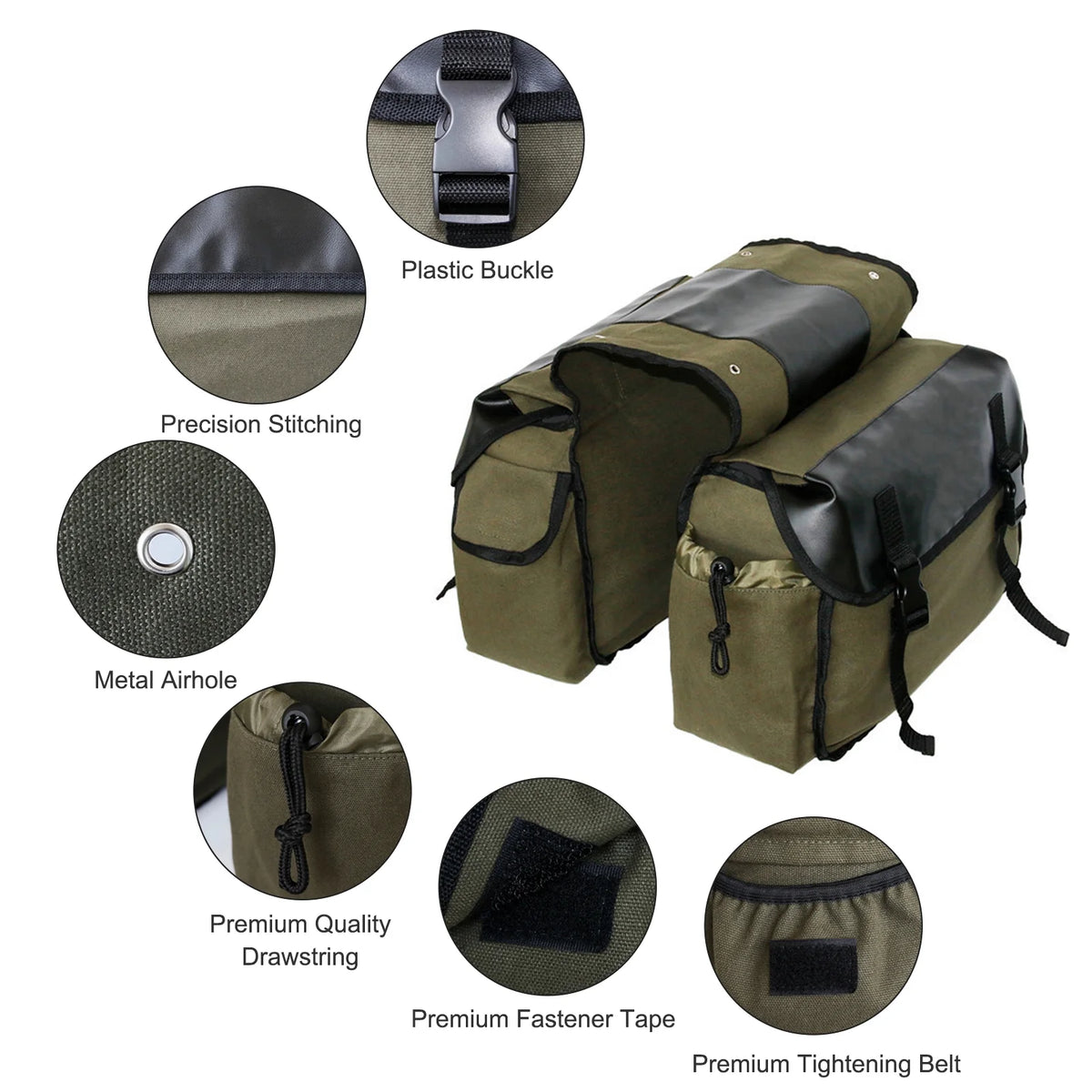 Canvas Waterproof Motorbike Saddle Bag N515