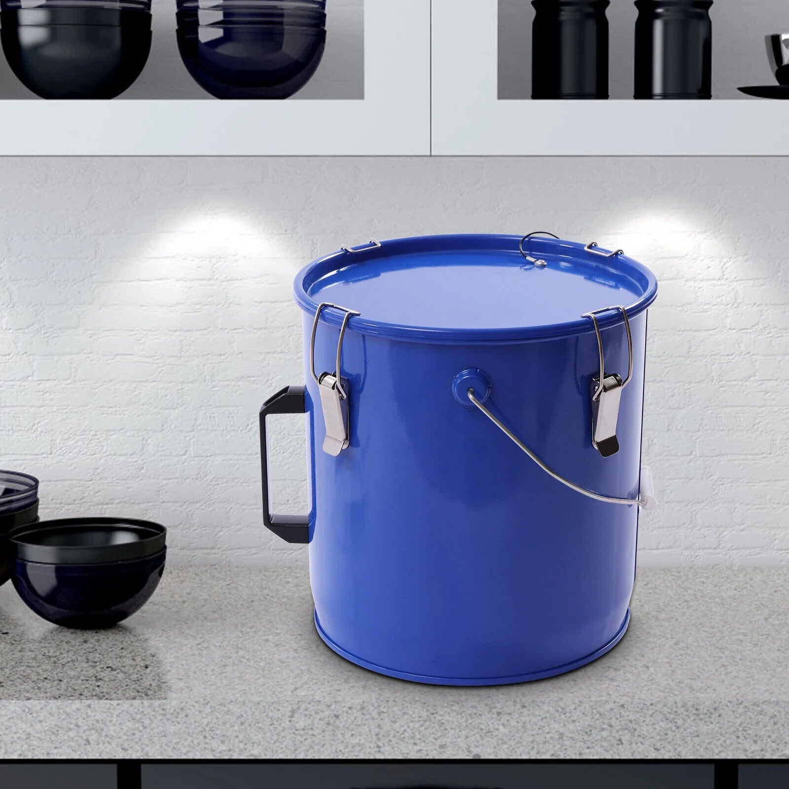 Blue Fryer Grease Bucket Oil Disposal Caddy H417657