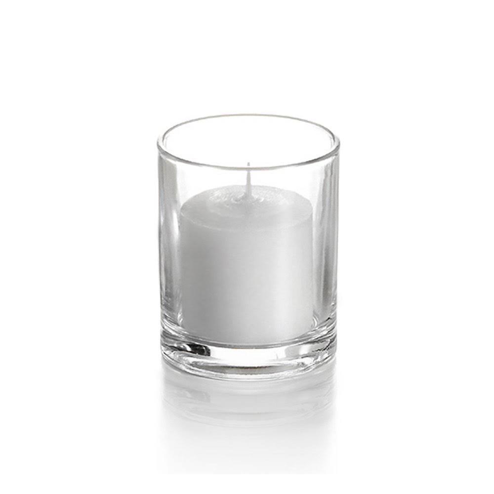 Set of 72 10hr Votive Candles and Votive Holders, Clear X40442