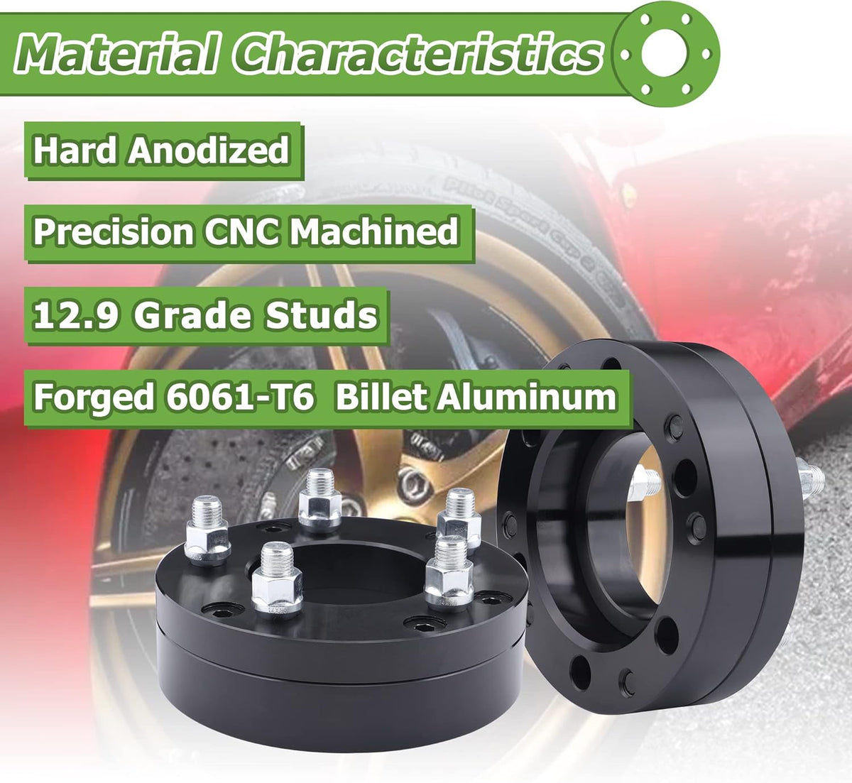 6x5.5 to 5x5 Wheel adapters, 2 inch, 108mm Hub bore N962