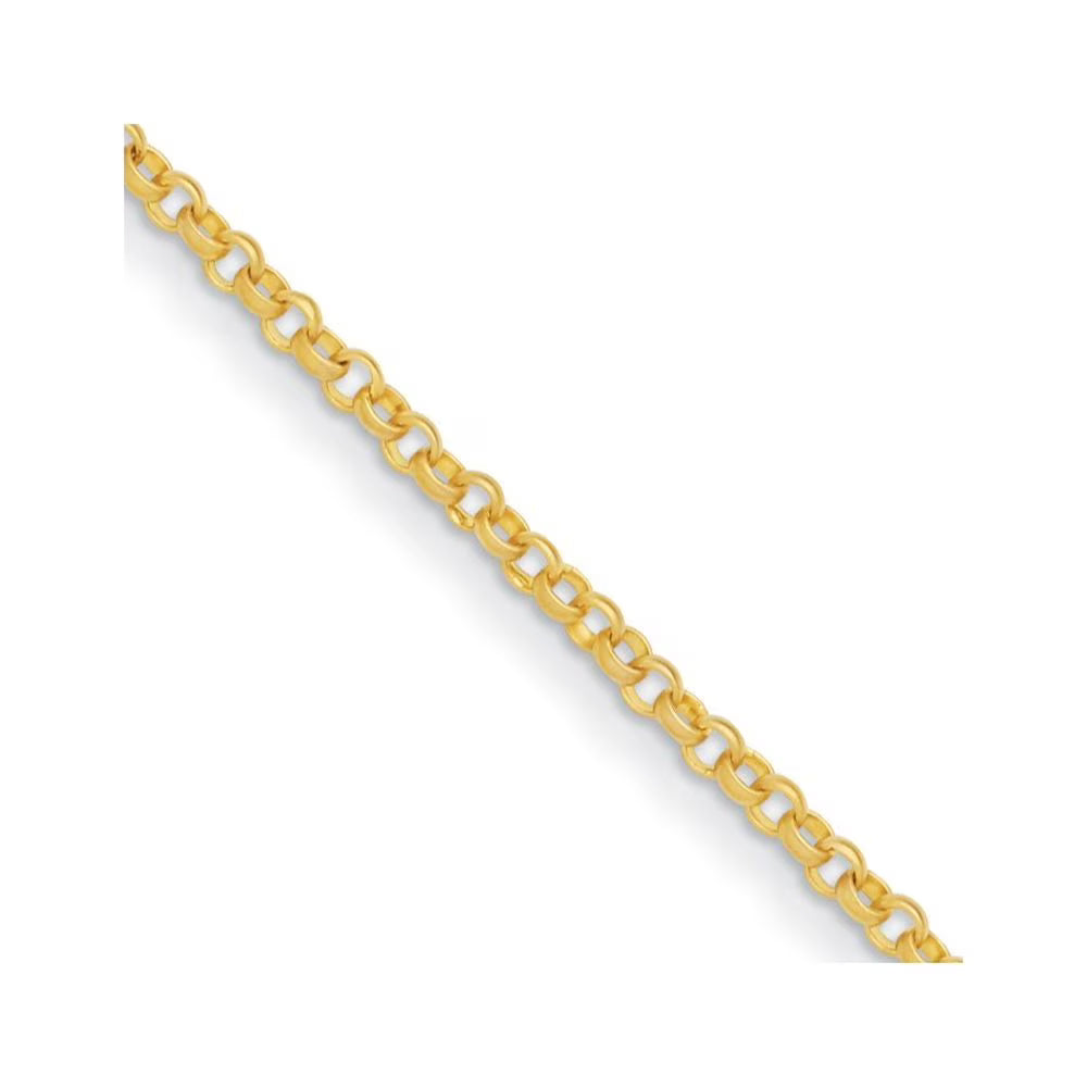 22K Yellow Gold Polished Solid Rolo Chain Necklace 20" C308