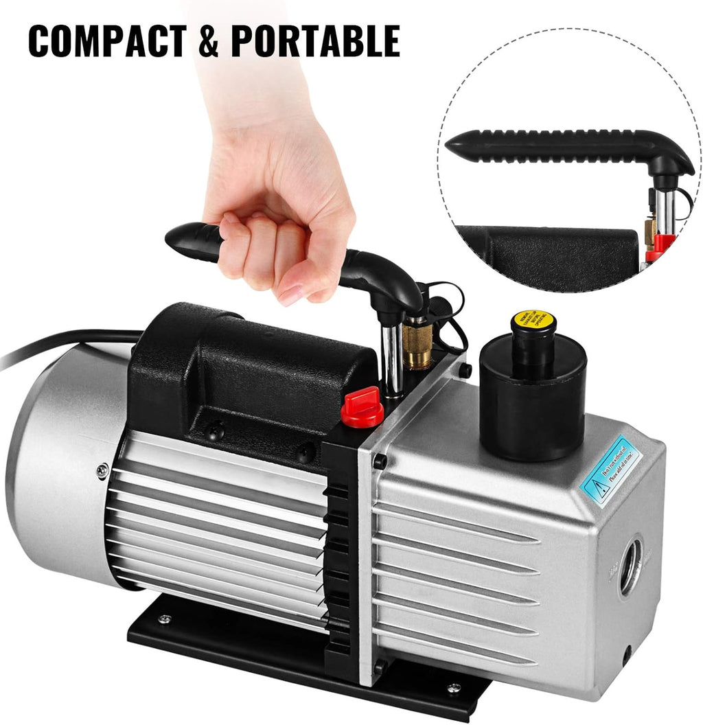 8CFM 1 HP Two Stage Air Conditioning Vacuum Pump 120V 0.3PA M6320