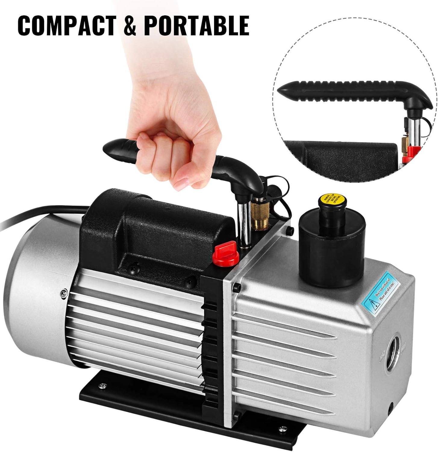 8CFM 1 HP Two Stage Air Conditioning Vacuum Pump 120V 0.3PA M6320