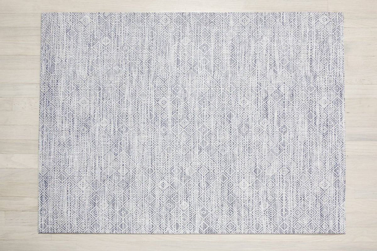 White Black Mosaic Woven Floor Mat K47952