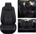 Gray Faux Leather Car Seat Covers for 5 Seats C73923