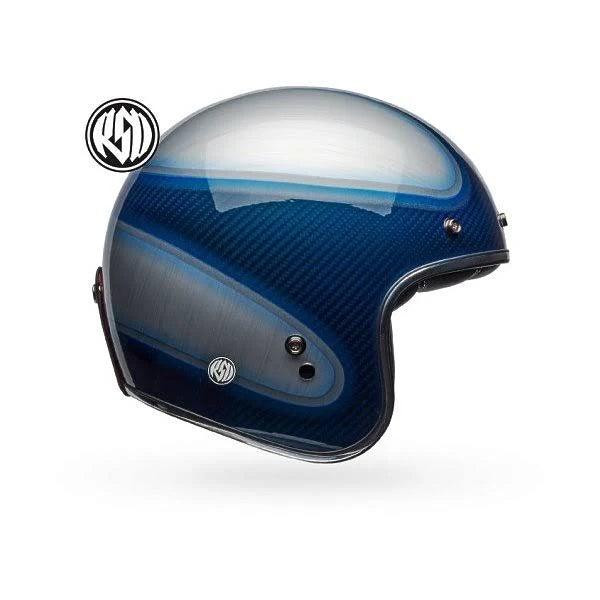 Bell Custom 500 Carbon Helmet Gloss Candy Blue Carbon Small O95076