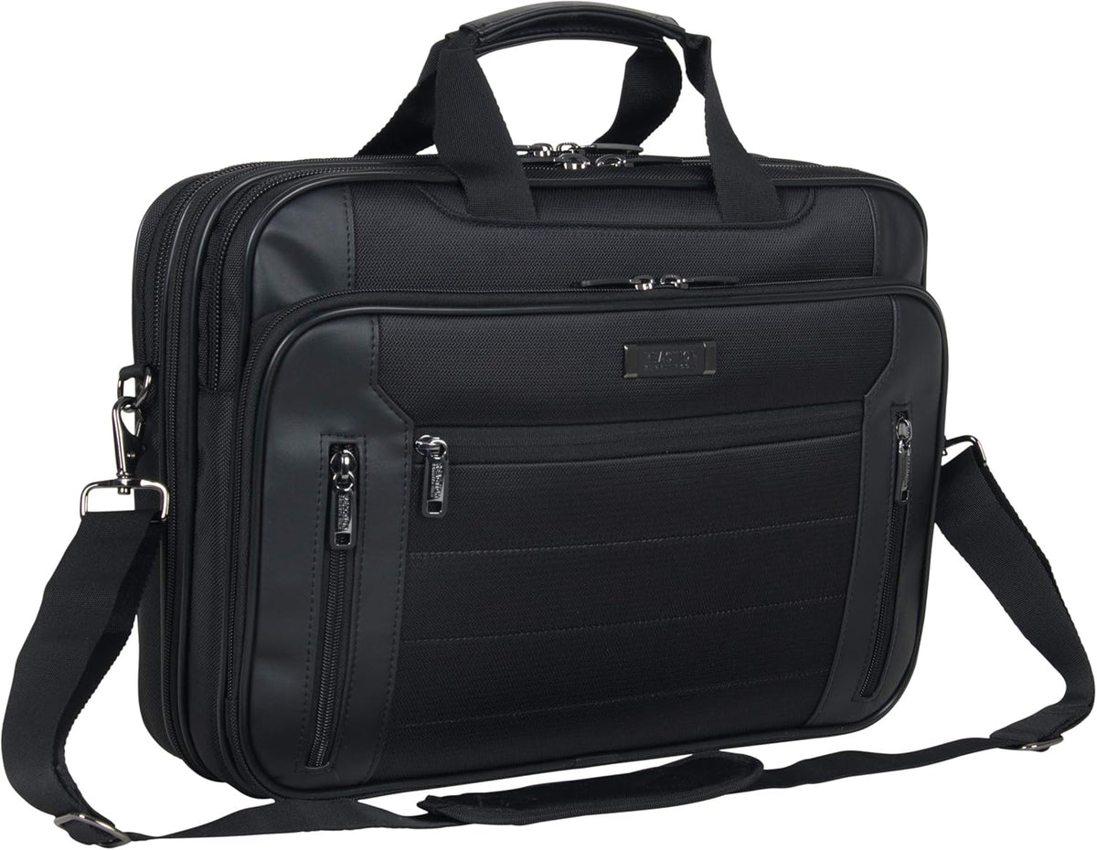 Black 1680d Polyester Dual Compartment 17" Laptop Portfolio F4830