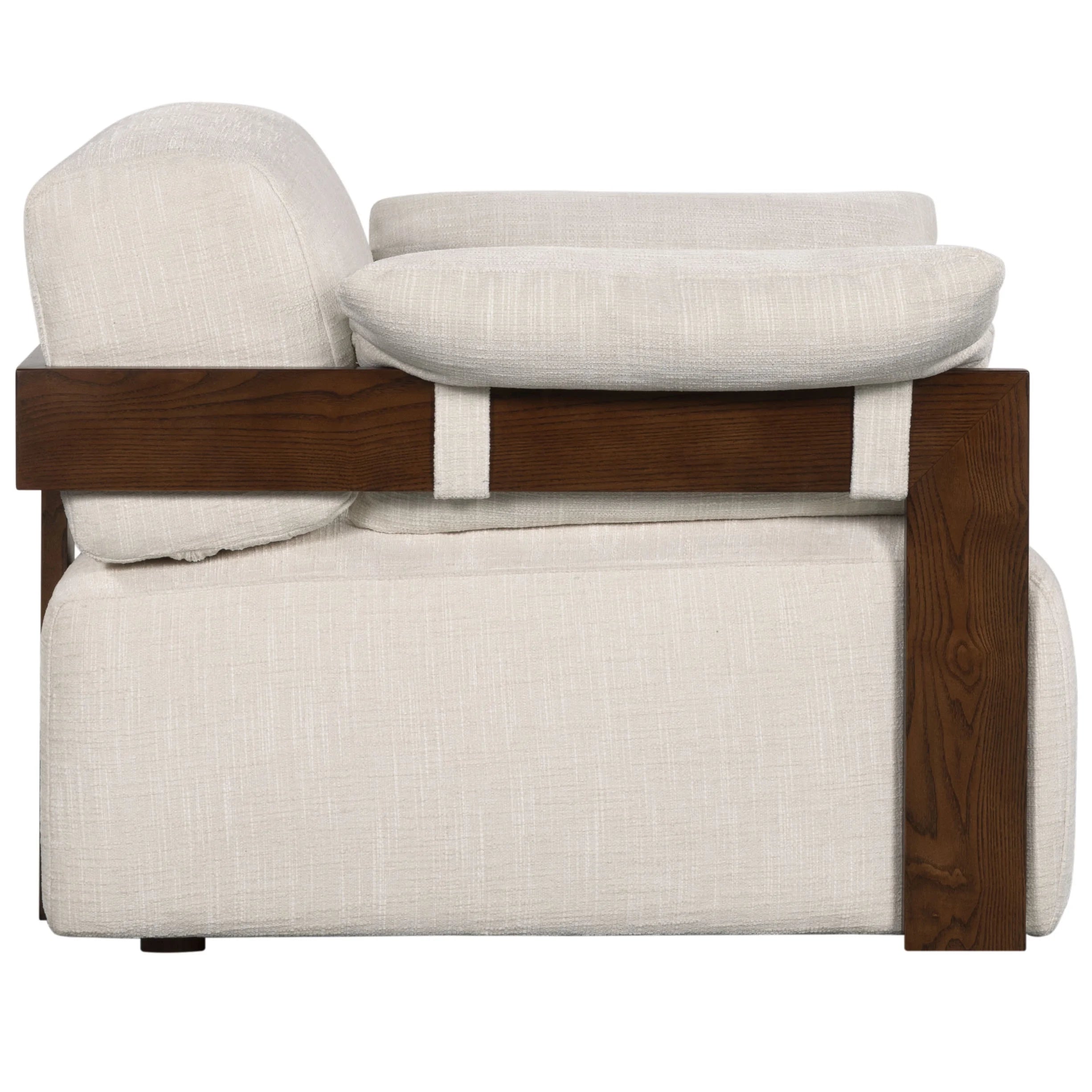 Ivory/Dark Brown Chenille Armchair D75434
