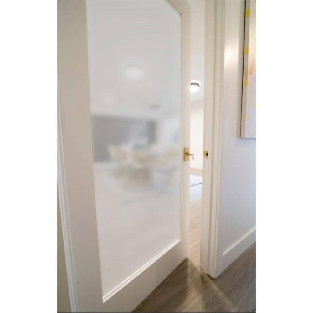 1-Lite Satin Etch Solid Core MDF Primed Interior Door Slab I4936