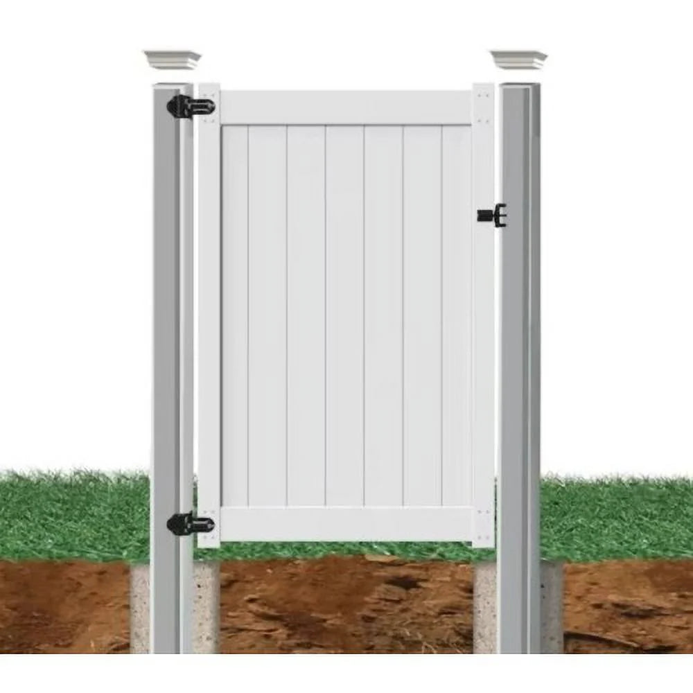 White Vinyl Privacy Fence Gate 4Ft Q6447