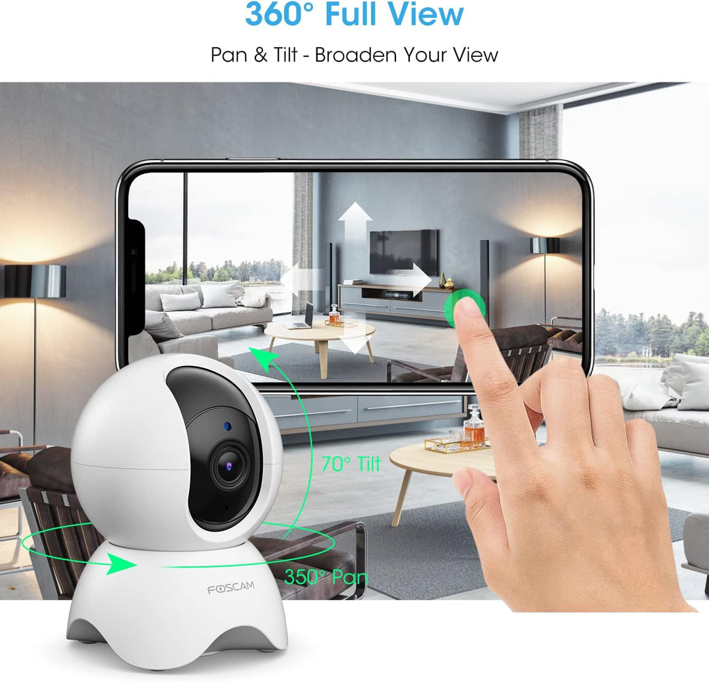 5MP Security Camera Pan/Tilt Baby Monitor with Night Vision, 2-Way Audio, Cloud & SD Card Storage Pack of 2 G24221