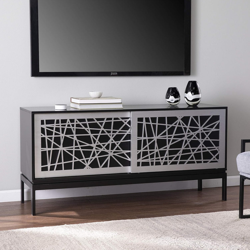 Black/Silver Media Cabinet W798005