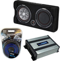 12 Thin Sub Box Passive Radiator Bundle with Amplifier & Amp Kit I860