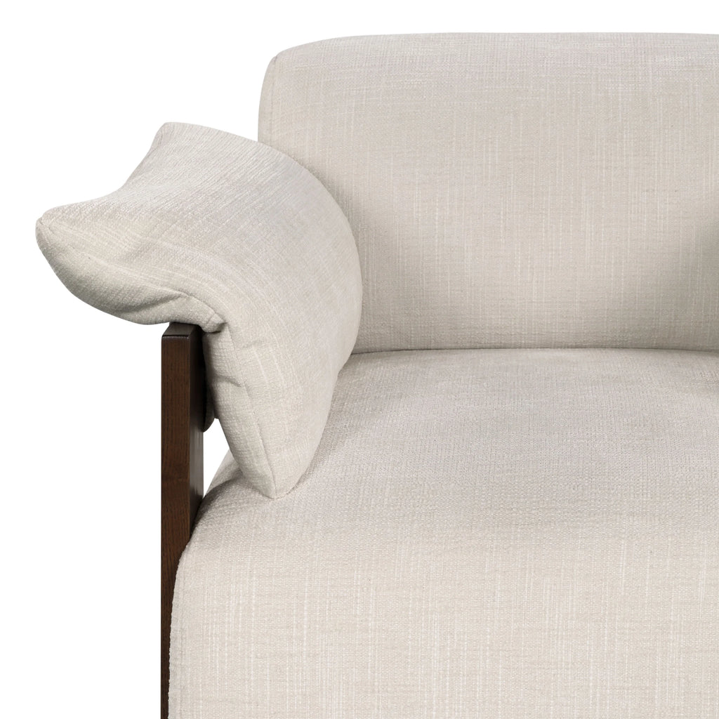 Ivory/Dark Brown Chenille Armchair D75434