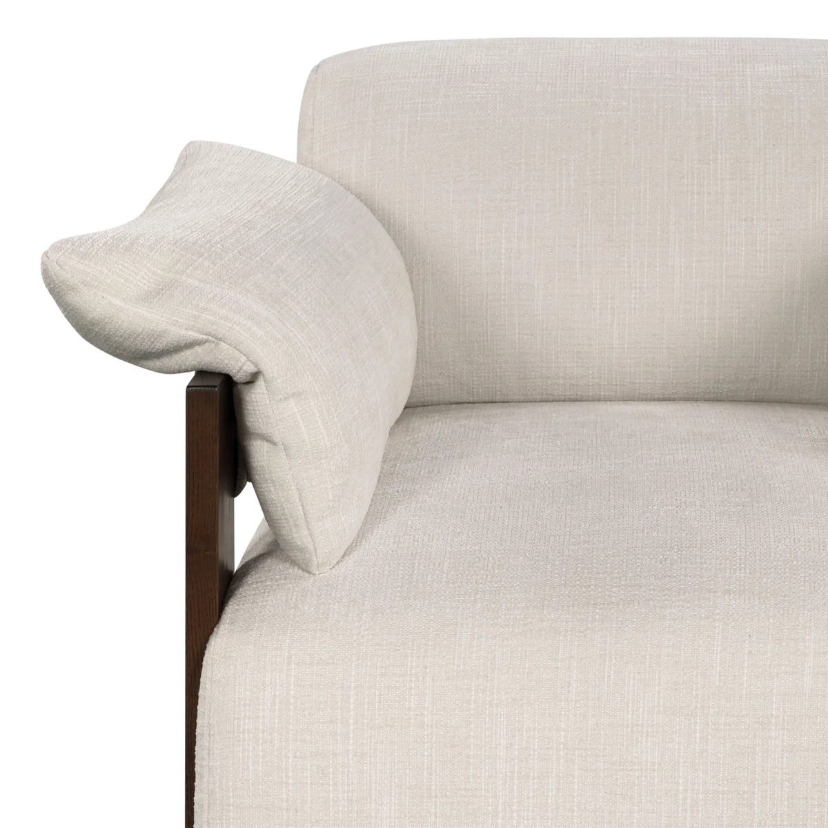 Ivory/Dark Brown Chenille Armchair D75434