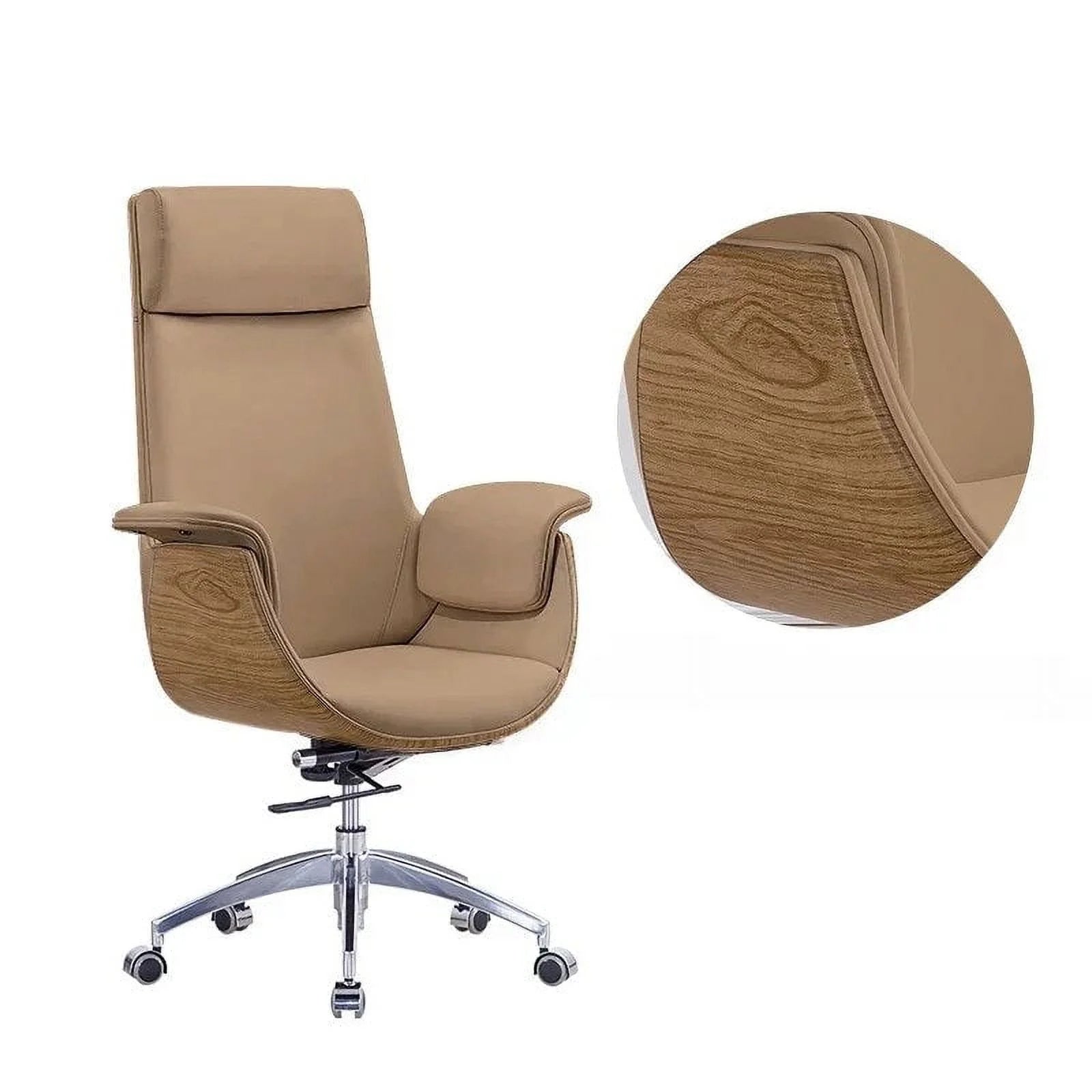 Leather Office Chair Swivel Lifting N319388