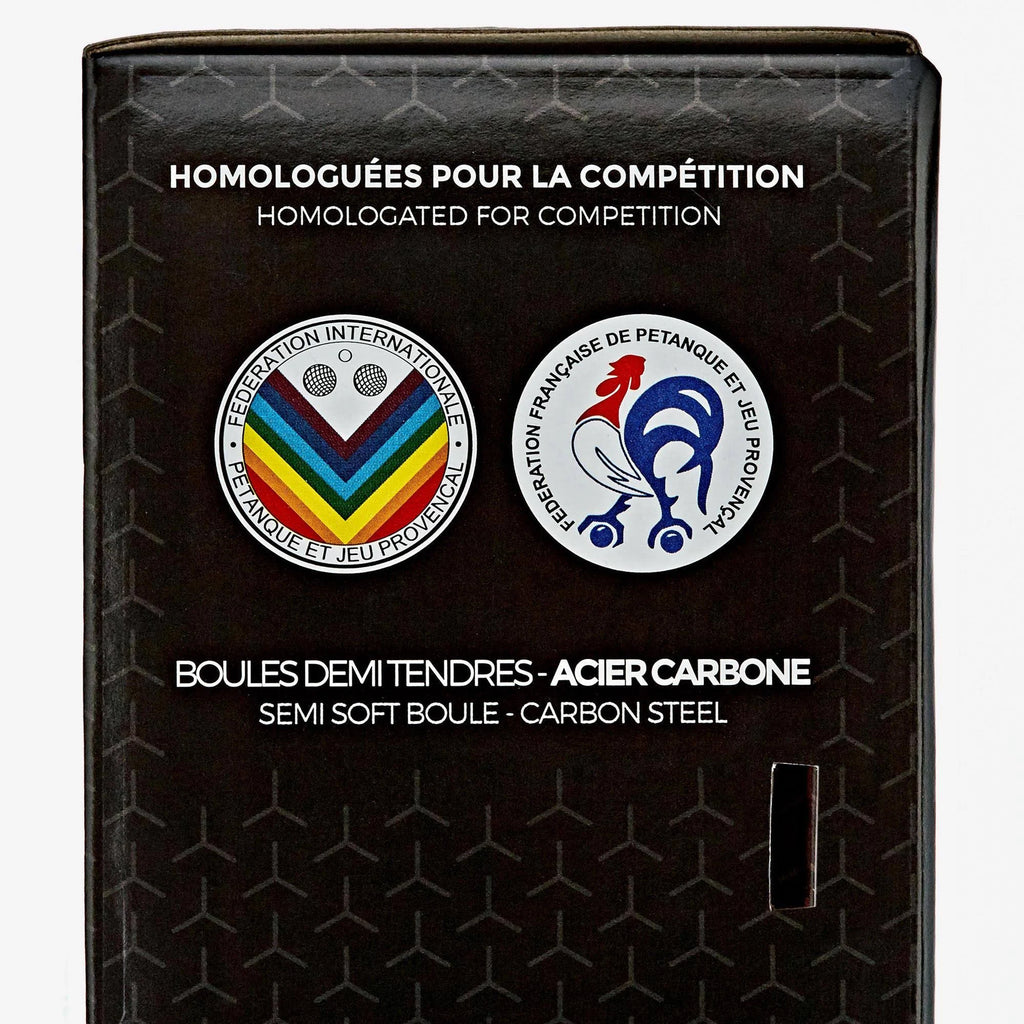 Petanque Boules Semi-Soft Competition 3 Silver 75mm 720 Grooved M586