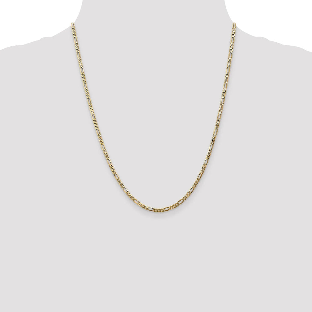 14k Yellow Gold 2.75mm Figaro Chain U685