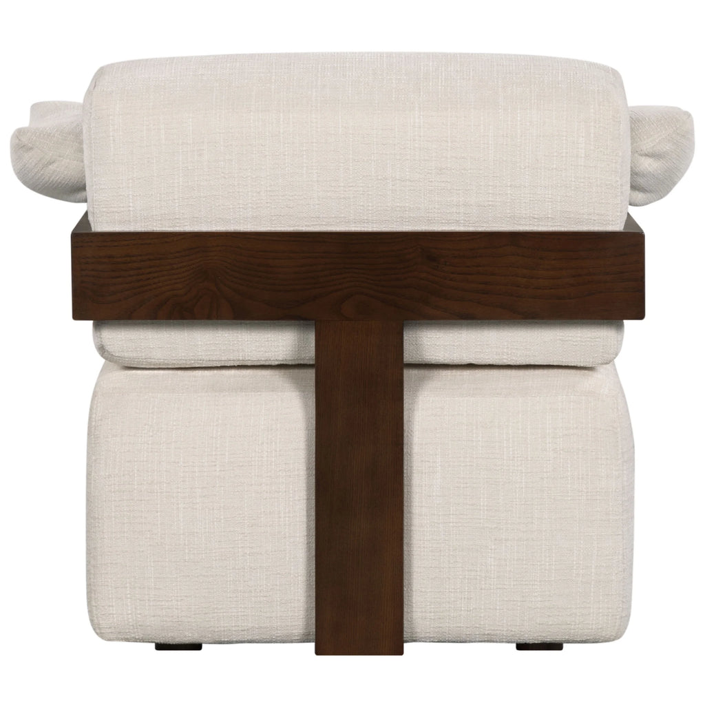 Ivory/Dark Brown Chenille Armchair D75434