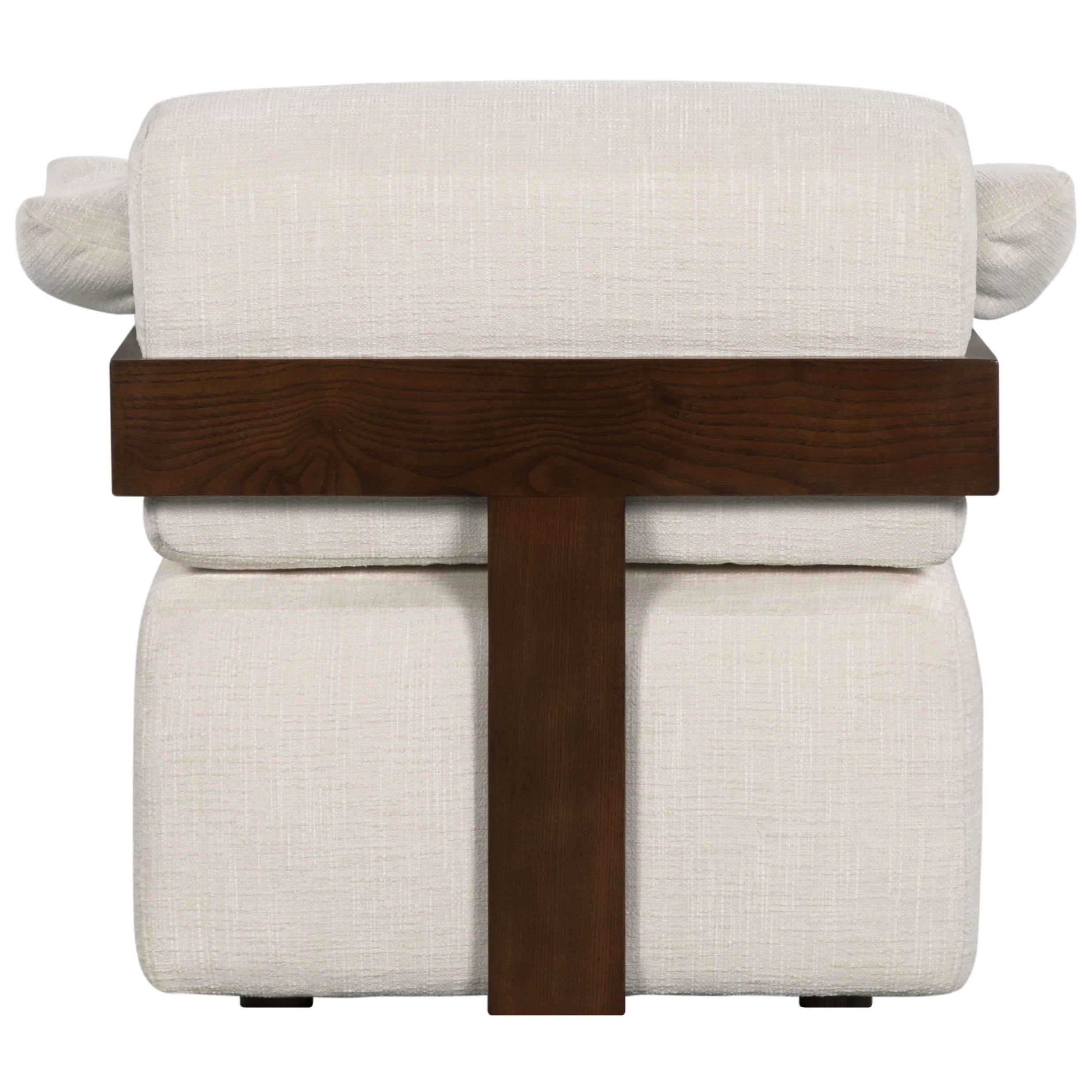 Ivory/Dark Brown Chenille Armchair D75434