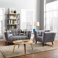 2 Piece Velvet Upholstered Loveseat and Armchair Set O566