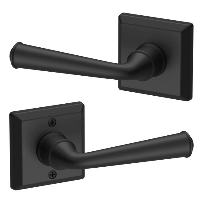 Left Hand Full Dummy Federal Lever with Square Rose, Satin Black Finish V75613