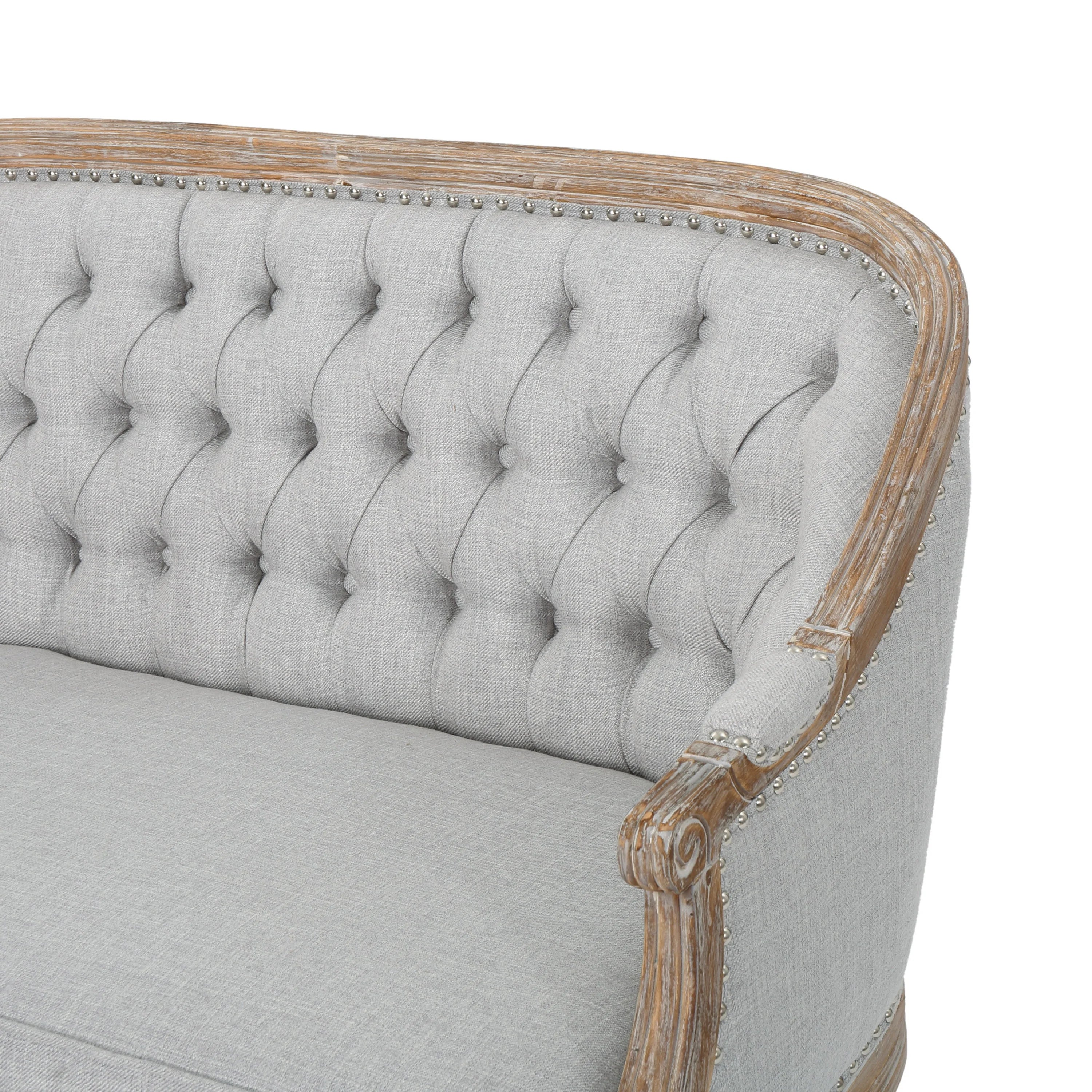 Light Gray Fabric Loveseat B167198