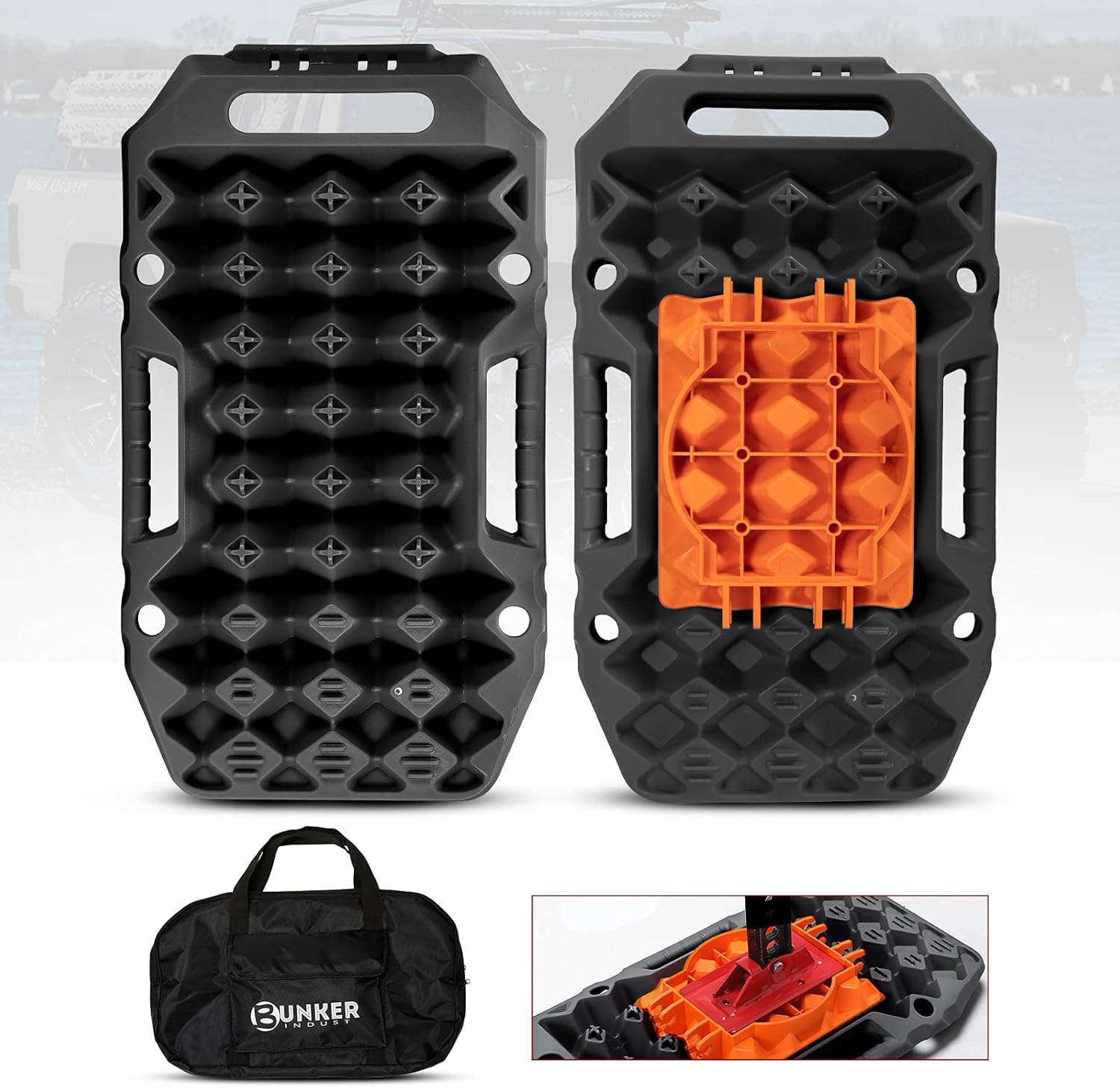 Red Off-Road Traction Boards 2 Pcs with Carry Bag Z137132