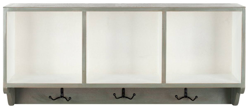 Ash Grey/White Wall Shelf with Storage Compartments M854