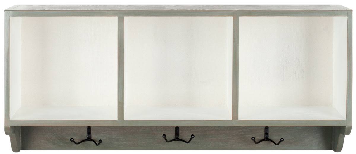 Ash Grey/White Wall Shelf with Storage Compartments M854
