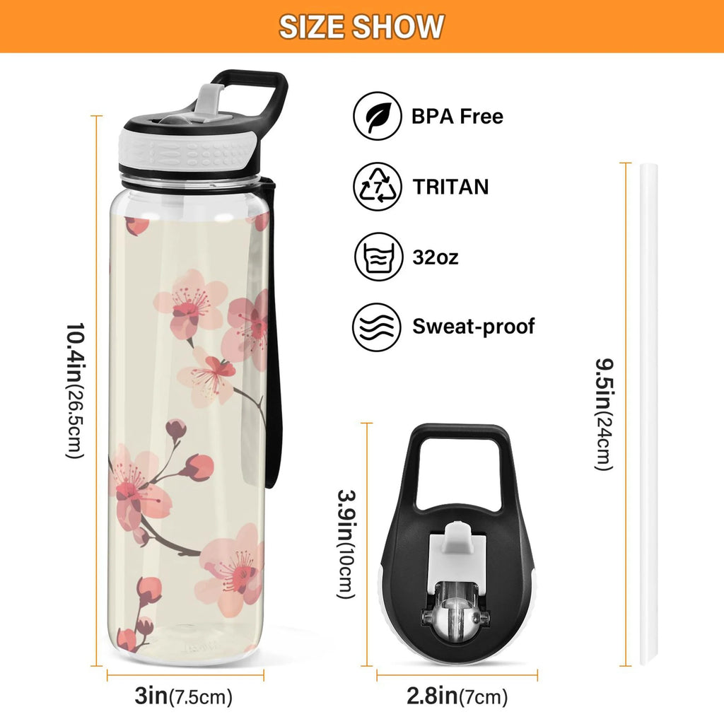 32oz Tritan Sports Water Bottle with Straw D415996