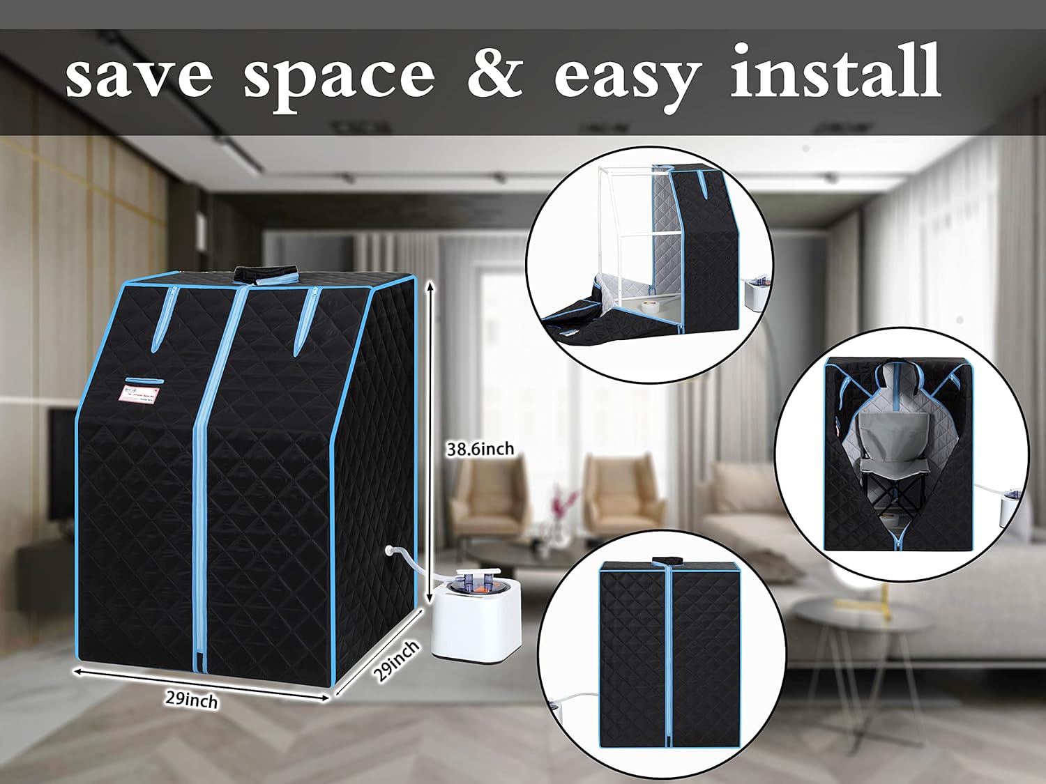 Steam Sauna Tent with 2L 1000 Watt Steam Generator T378682