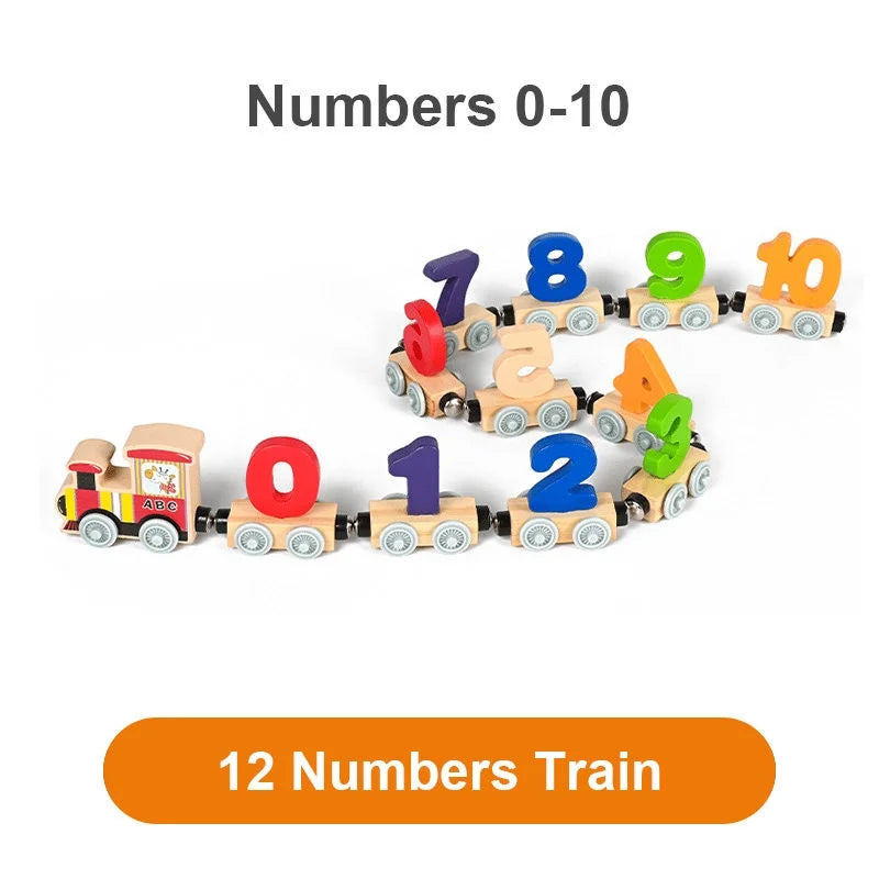 Wooden Magnetic Train Building Blocks Puzzle Toys D425