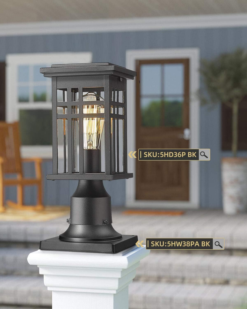 Black Cast Aluminum Post Light Mount Base Adapter 2 Pack N7381