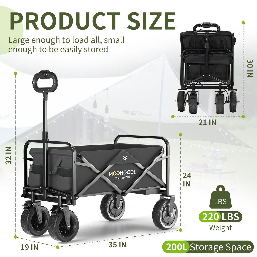 Foldable Electric Beach Cart with Side Pockets W36766