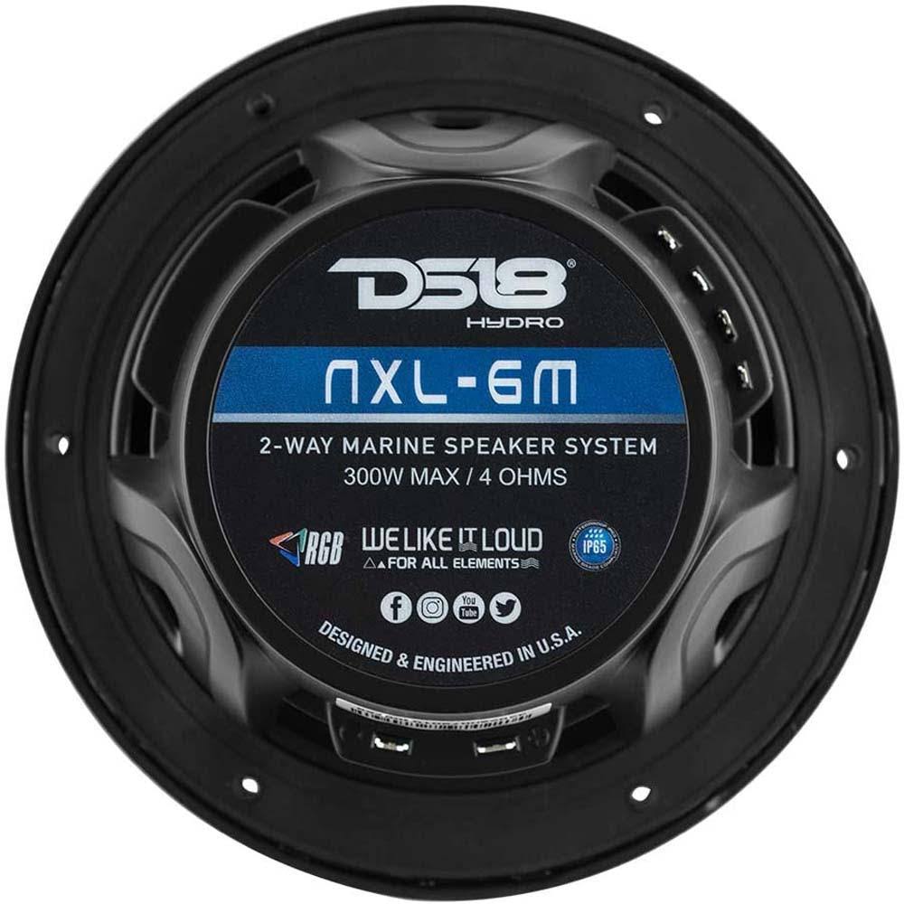 Black 2-Way Marine Speakers with RGB LED Lighting L5161